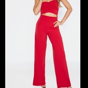 Pretty Little Thing tall scarlet cutout jumpsuit